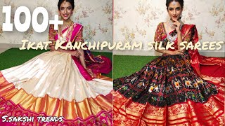 Latest and Exclusive  *Ikat Kanchipuram silk sarees*  Kanchi pallu ✨