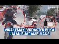 Gaya Emak emak Bantu Buka Jalan Demi Ambulans Lewat, Pakai Daster Tanpa Helm