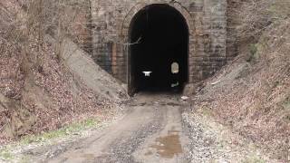 Meeting new people exploring haunted Flinderation Tunnel (Salem, WV) during the day.