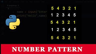 Python Program To Print Number Pattern in Square Shape | 11