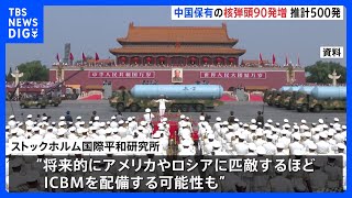 中国の核弾頭数が前年比90発増で推計500発に 「他のどの国よりも速いペース」スウェーデンの研究機関が指摘｜TBS NEWS DIG