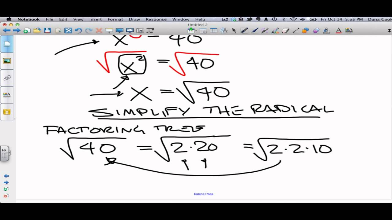 Pythagorean Theorem & Simplifying Radicals - YouTube