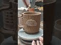 Finishing steps of making pottery mug! Well, it's a long process to finish tho 🙃 #pottery #shorts