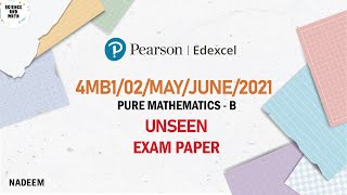 4MB1/02/2021/MAY/JUNE| Edexcel International GCSE Mathematics B| 2021| M/J| Science And Math