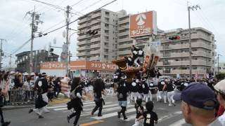 2014堺市八田荘だんじり祭り宵宮　家原寺町①やりまわし（平成26年10月5日）