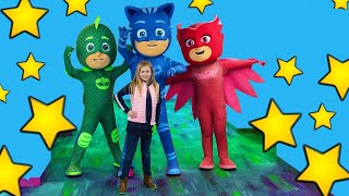 Assistant Plays Hide N Seek with PJ Masks at the New York Toy Fair