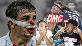 AMERICANS REACT TO BIGGEST RUGBY HITS!!!