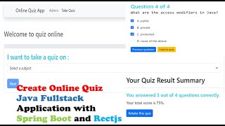 Java Fullstack: Create Online Quiz Application with Spring Boot and Reactjs