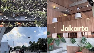 🚶‍♀️10k steps in cloudy jakarta — library, matcha run, walk around gbk ‧₊˚☁️  ༘˚⋆｡♡.˚