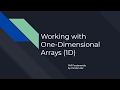 PHP: One-Dimensional Arrays (1D)