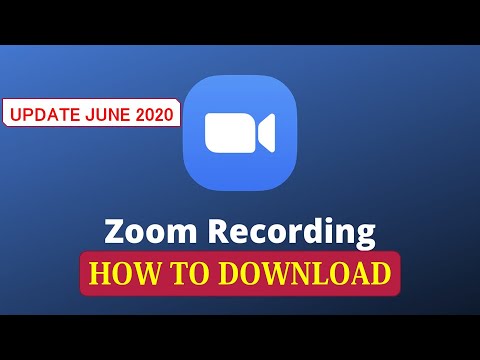 How To Download ZOOM Recordings (update June 2020) - YouTube