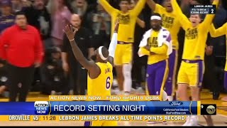Record breaking night: Lebron James passes Kareem Abdul-Jabbar as NBA all-time leading scorer