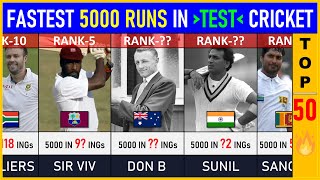 Fastest 5000 Runs in TEST Cricket History : TOP 50 | Cricket List | TEST Cricket