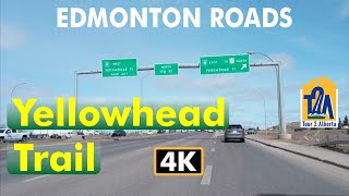 🇨🇦 Edmonton Roads  |  Yellowhead Trail Eastbound  |  Alberta CANADA 【4K】😊👍❤️