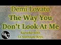 The Way You Don't Look At Me Karaoke - Demi Lovato Instrumental Lower Higher Male Original Key