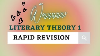 Literary Theory 1  Rapid Revision 3