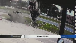 Driver Survives Violent Crash