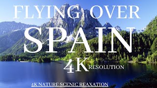 FLYING OVER SPAIN 4K ULTRA HD VIDEO - Spain Nature Landscape Relaxation Film with Calming Music