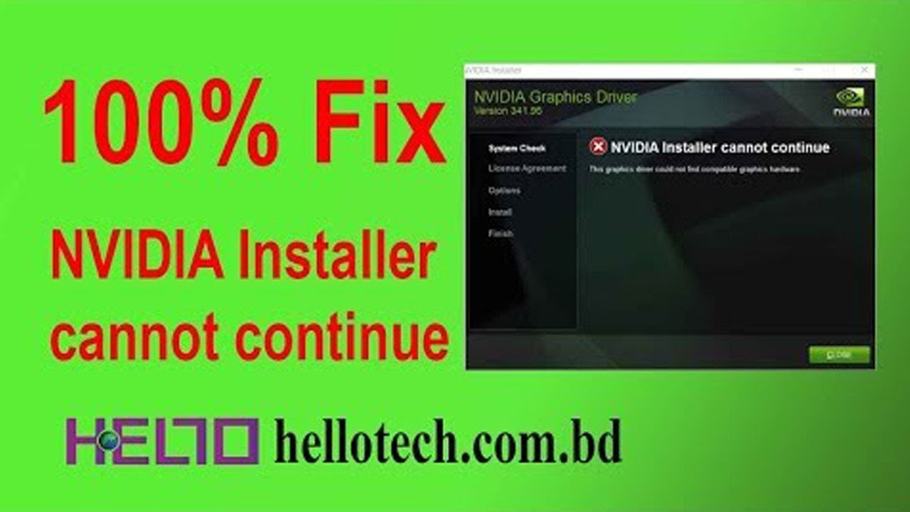 Nvidia Installer Cannot Continue. How To Fix 100% Nvidia Graphic Driver ...