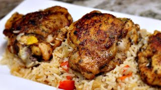 Oven Baked Chicken and Rice|  One Pan Dinner