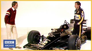 1985: Ayrton SENNA and his Lotus F1 car | Breakfast Time | Classic BBC Sport | BBC Archive