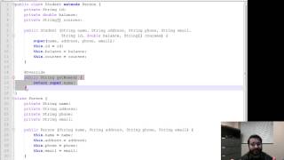 Overriding Superclass Methods in the Subclass