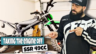 Taking apart pit bike SSr 49cc