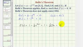 Ex 1:  Rolle's Theorem