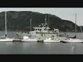 navy ship orca 55 coming into cowichan bay vancouver island british columbia canada ocean boat