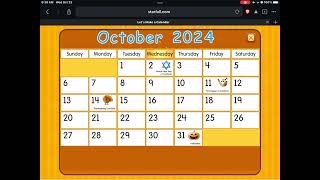 Starfall Daily Calendar - October 23, 2024