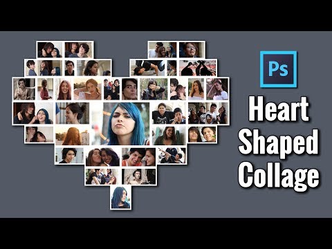 Tutorial de fotografía con plantilla en forma de corazón de collage de Photoshop