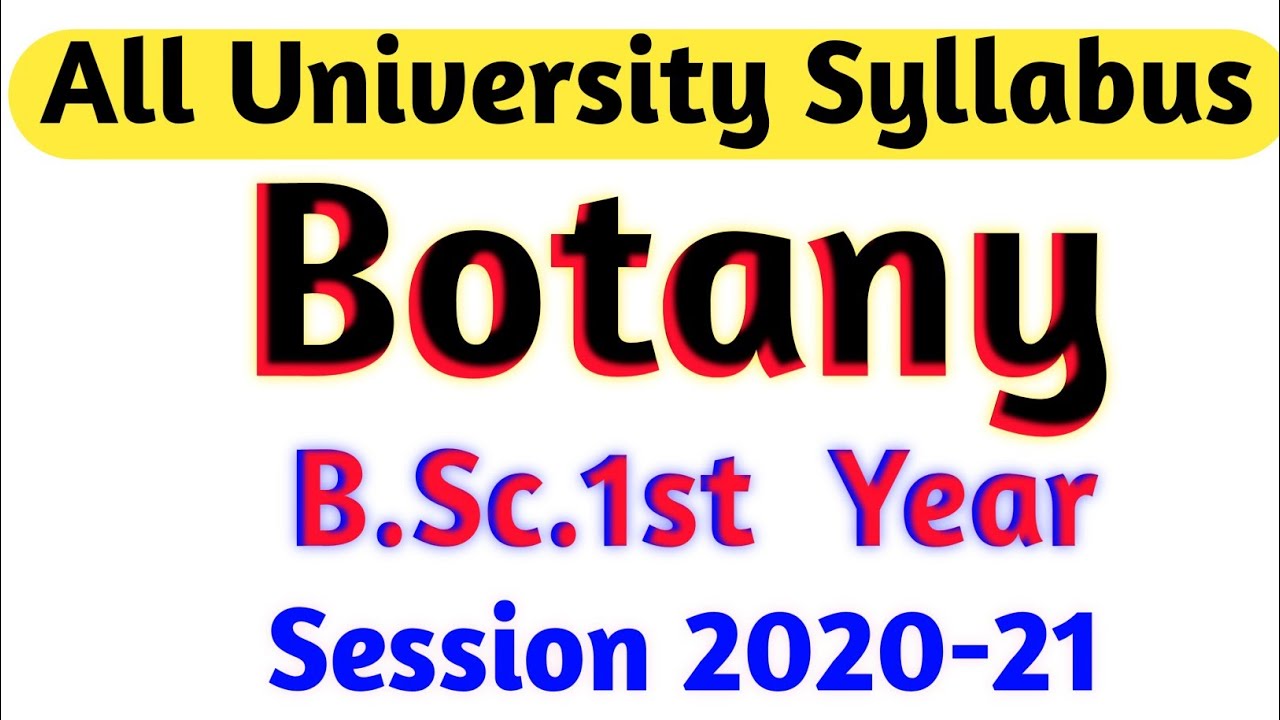 B.Sc.1st Year | Botany Syllabus | All India University - YouTube