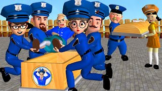 Scary Teacher 3D Nick Troll Cut Miss T Hair with Doll Squid Game and 3 Police Neighbor Coffin Dance