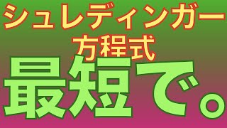 【量子力学】シュレディンガー方程式を最短で導く【量子化学】