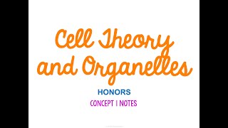 Unit 2 Cells HONORS Concept 1 Notes *UPDATED*