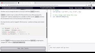 44 - Learn Basic JavaScript Manipulate Arrays With pop
