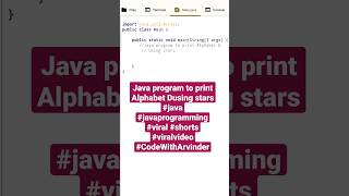 Java program to print Alphabet D using stars #java #javaprogramming #viral #shorts #viralvideo #dsa