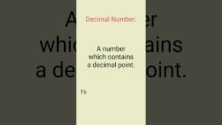 Define Decimal Number.
