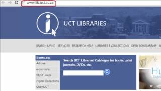 How to use UCT Libraries' off campus login