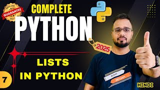 Python Tutorial in Hindi #7 - Lists