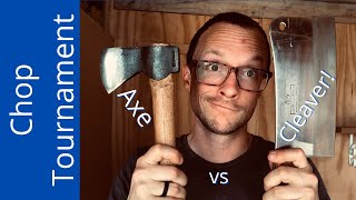 MASSIVE Cleaver in 18/10 Stainless vs Condor Scout Axe 1045 Carbon Steel | Chop Tournament