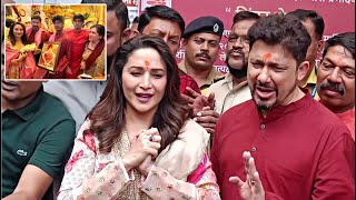 Madhuri Dixit Sons Arin-Ryan & Husband Dr Shriram Nene Visit Siddhivinayak Mandir