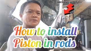 HOW TO INSTALL PISTONs AND ROD , INCLUDING RING FILING