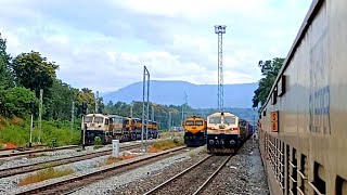 amazing\u0026thrilling konkan railway journey miraj to mangaluru 01197poorna Exp.with dudhsagar waterfall