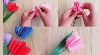 Como hacer Flores de Papel / Tulipanes / DIY / Manualidades