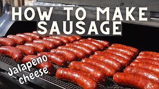 How To Make & Smoke Sausage | Step By Step Jalapeno Cheese Sausage Made With Brisket
