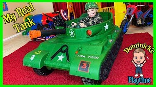 I HAVE A TANK | Unboxing a Ride On Tank | DOMINICK'S PLAYTIME