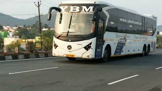 ybm travels elite Mercedes Benz multiaxle ac sleeper doing trivandrum chennai