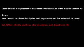 How to clear an AD user attributes using powershell