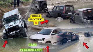 @sqv5665 THAR Recovering Scorpio \u0026 Gypsy😱‼️HILUX Performance🥵❌Gypsy Stuck⁉️😵‍💫